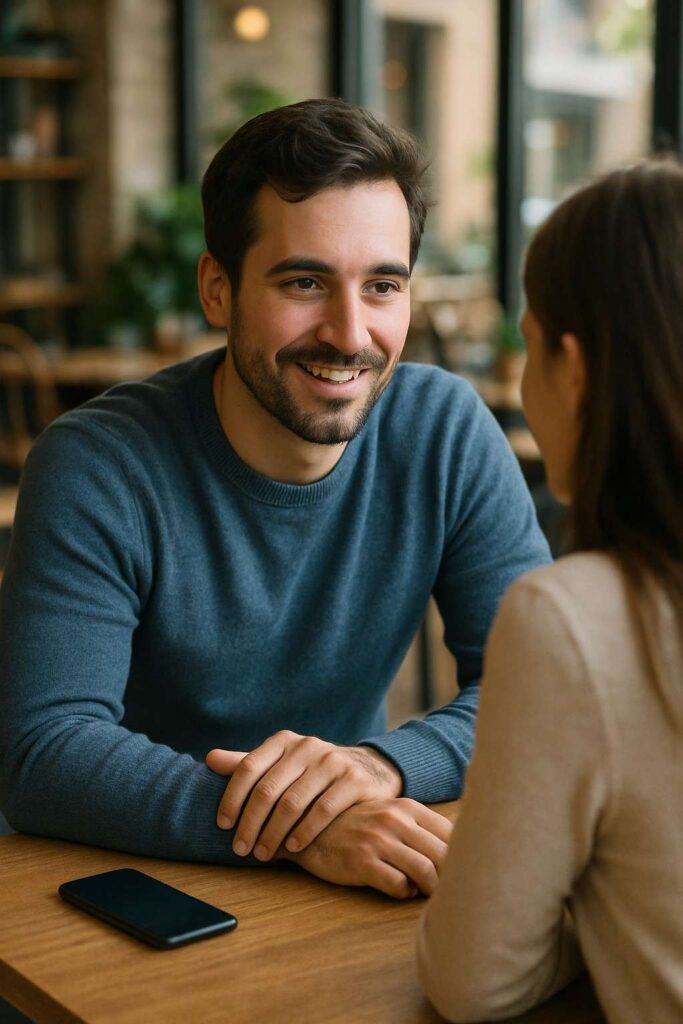 A real man showing love by giving his partner full attention and making her his priority.