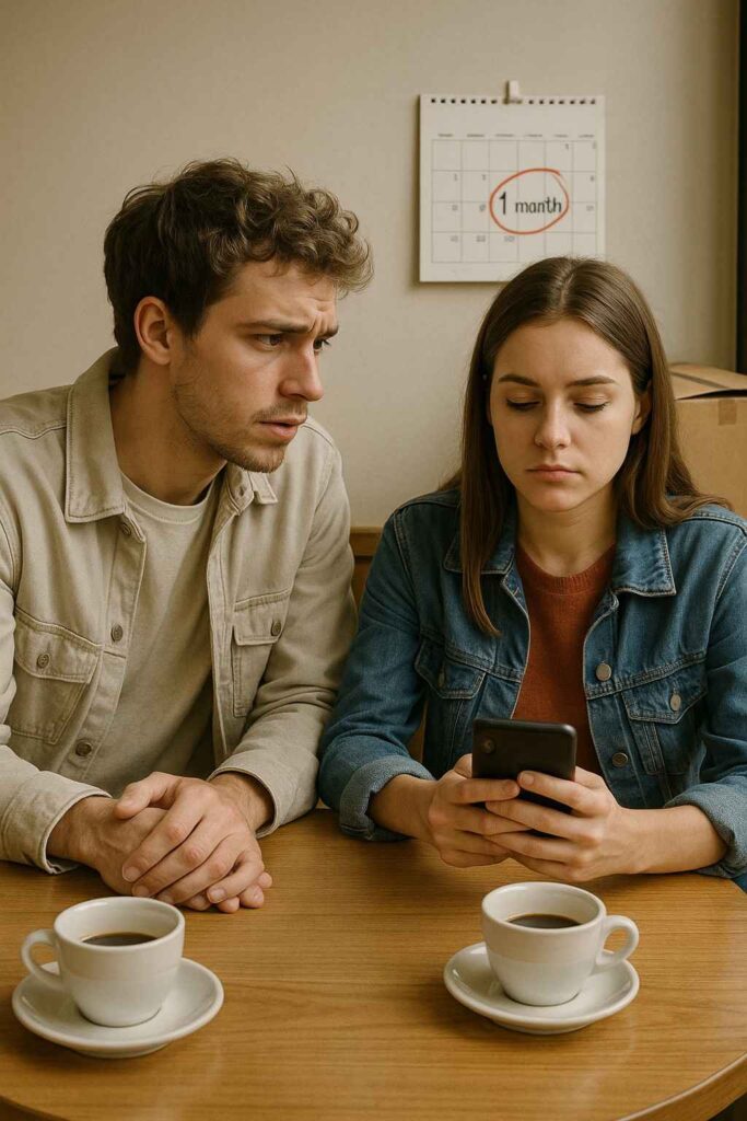 Couple facing imbalance and rushed choices, showing risks of falling in love too quickly.